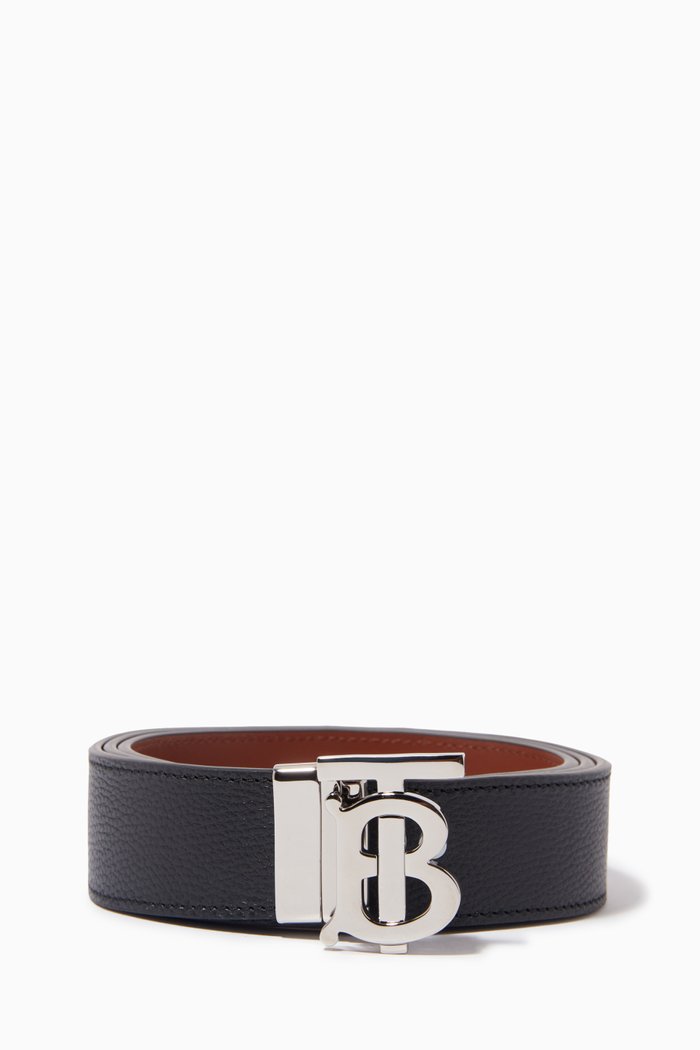 

Reversible Monogram Belt in Leather, Black