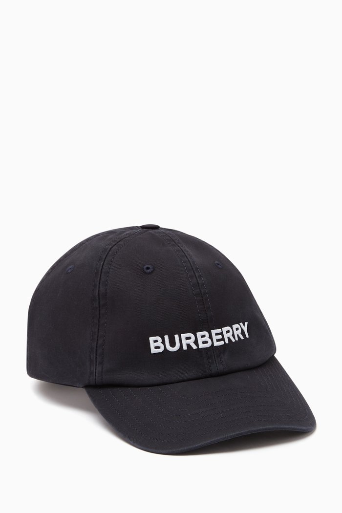 

Logo Distressed Baseball Cap in Cotton, Blue