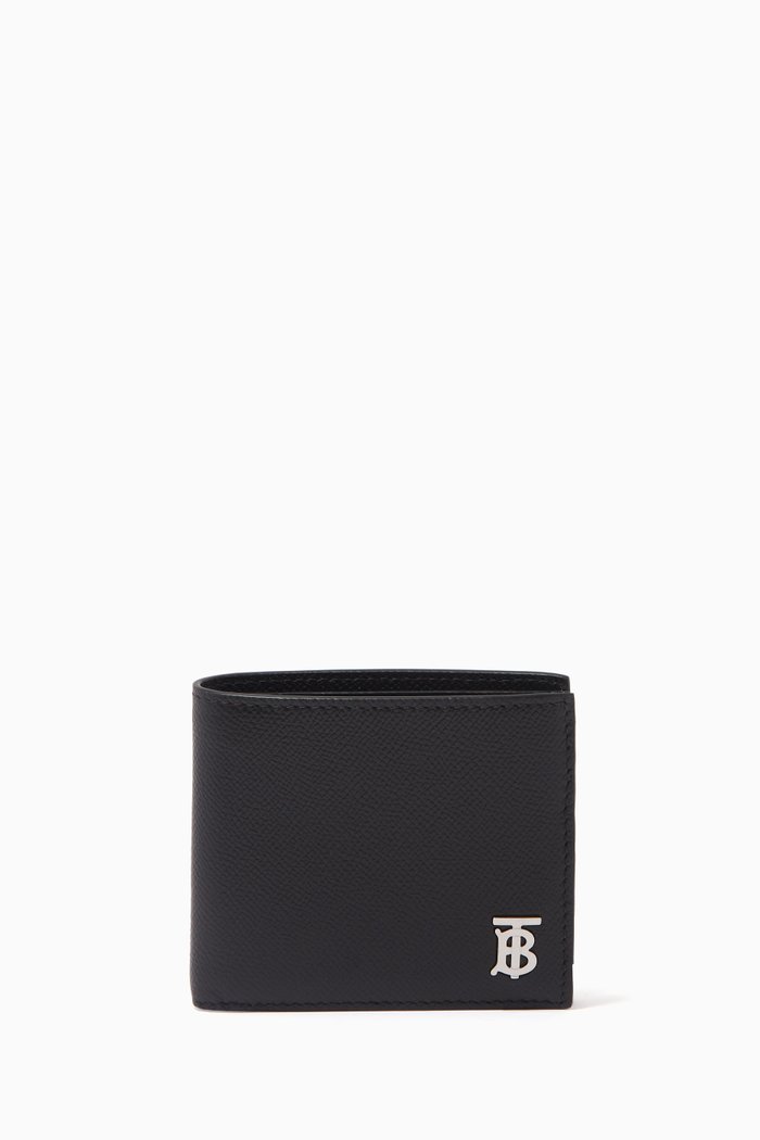 

Logo Wallet in Grainy Leather, Black