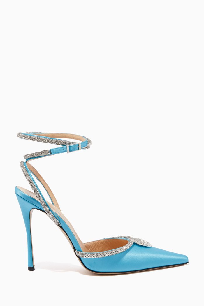 

Heart Crystal 110 Pumps in Satin, Blue