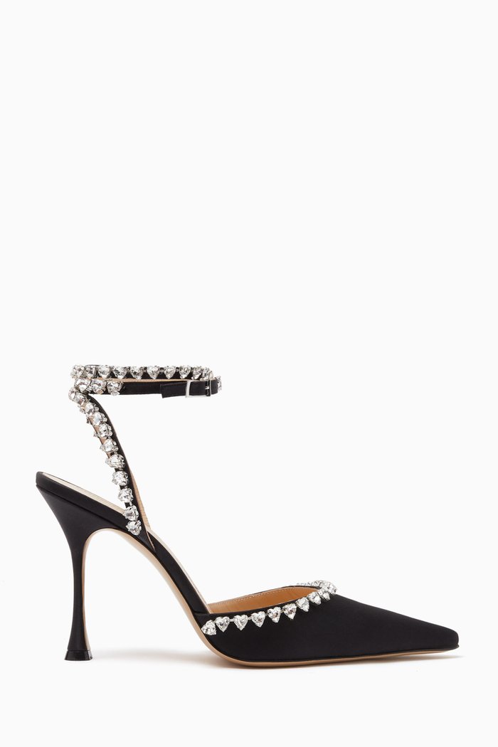 

Audrey 100 Crystal-embellished Pumps in Satin, Black