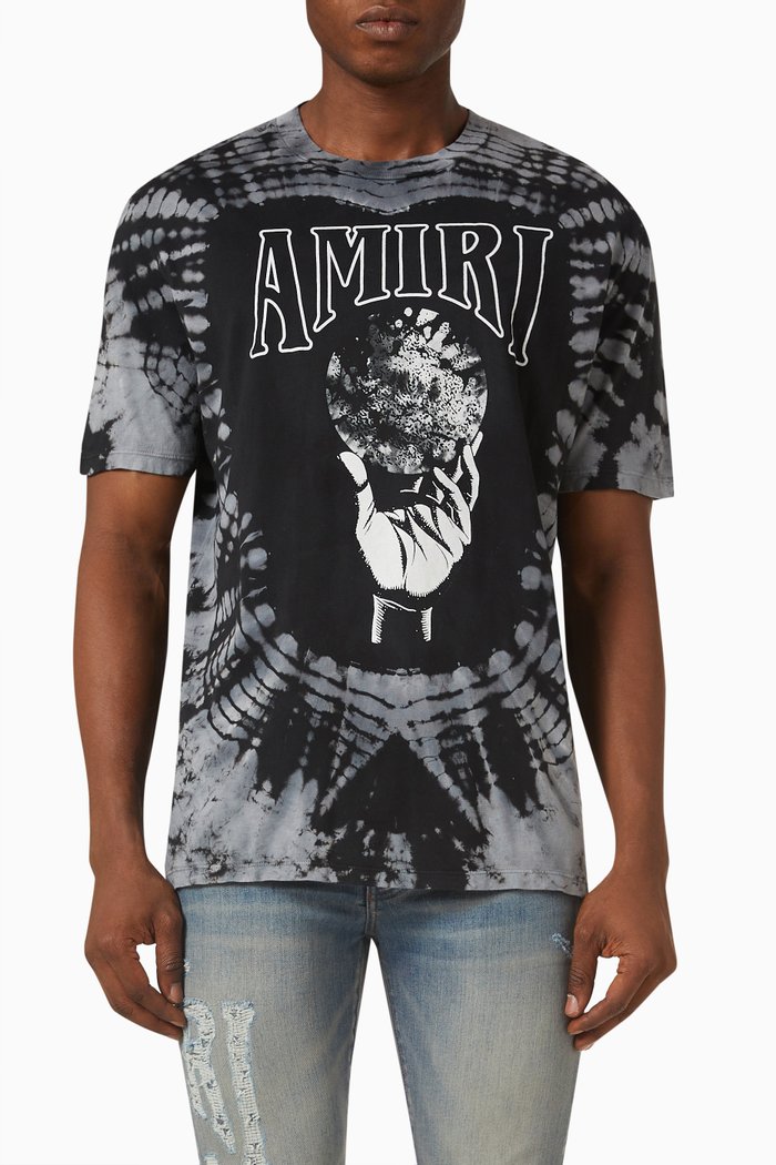 

Crystal Ball Tie-Dye T-shirt in Cotton Jersey, Black
