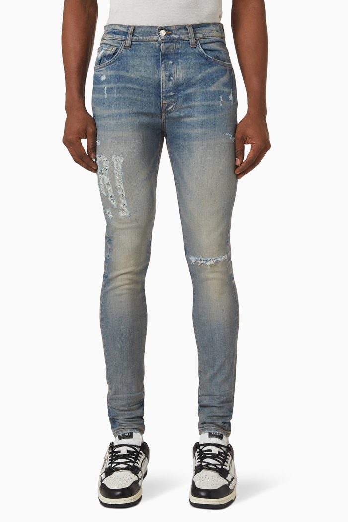 

Distressed Jeans in Denim, Blue