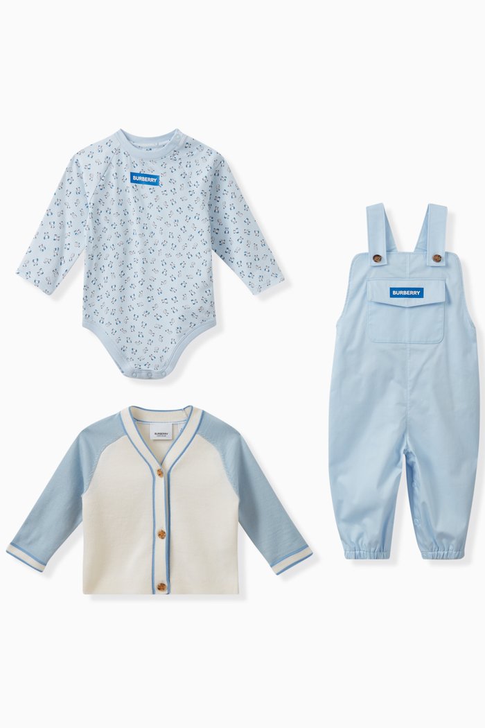 Nicolas Bodysuit Set in Cotton, Blue