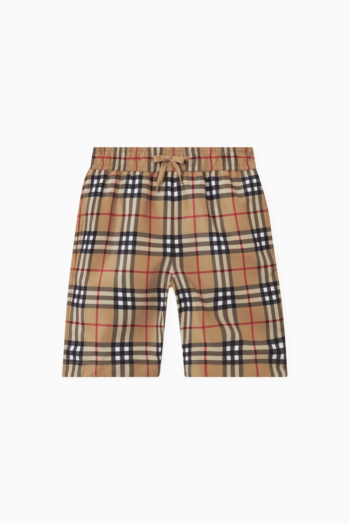 

Checked Swim Shorts in Polyester, Neutral