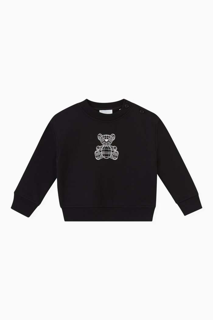 

Teddy Bear Sweatshirt in Cotton, Black