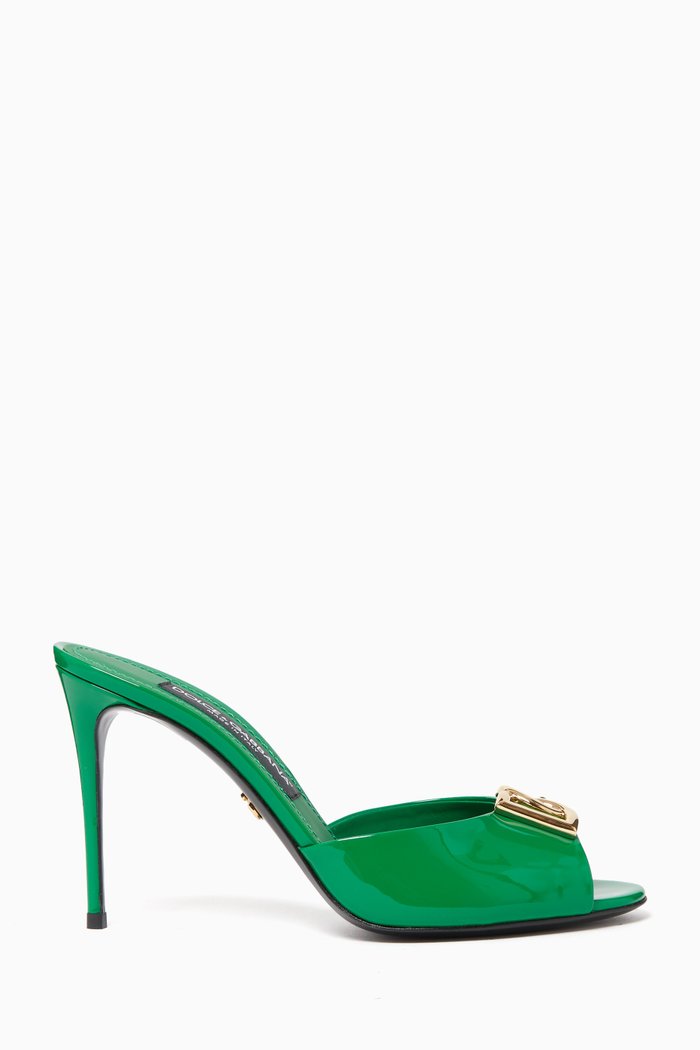 

DG Logo 105 Mules in Patent Leather, Green