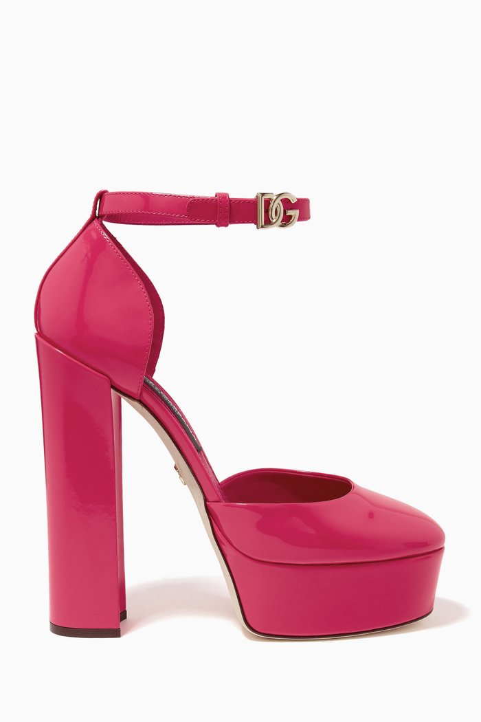 

Logo Platforms in Patent Leather, Pink