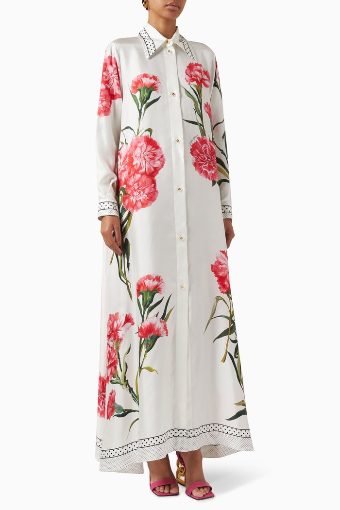 

Floral Maxi Dress in Silk, Multicolour