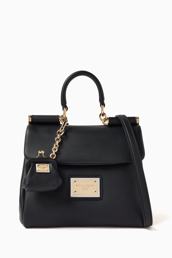 

Small Miss Sicily Soft Bag in Calfskin, Black