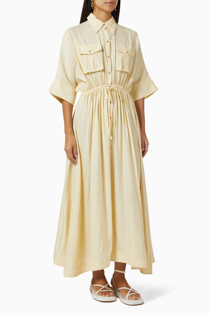 

Rose Dress in Linen Blend, Yellow