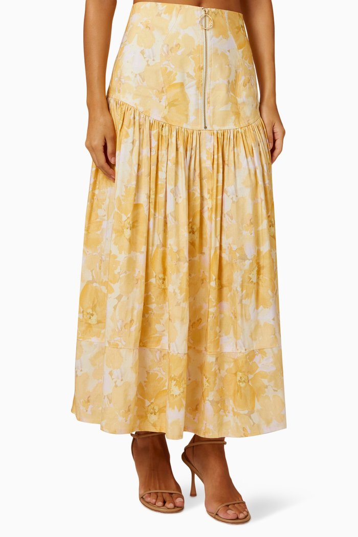 

Matilda Skirt in Linen Blend, Yellow