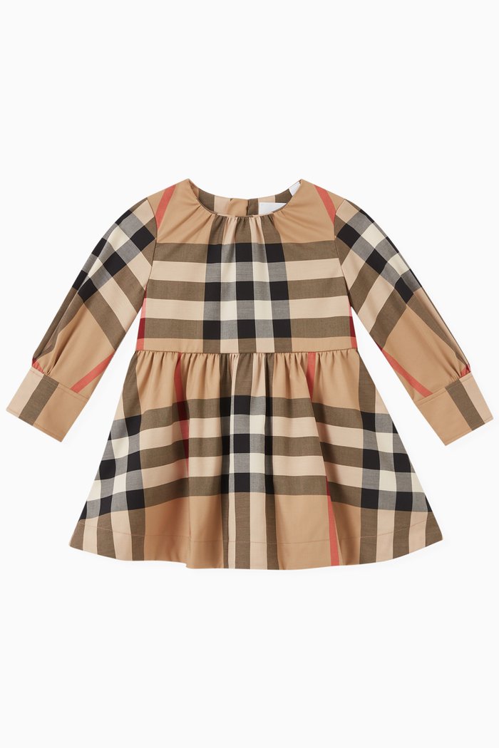 

Adriana Check Dress in Cotton, Neutral