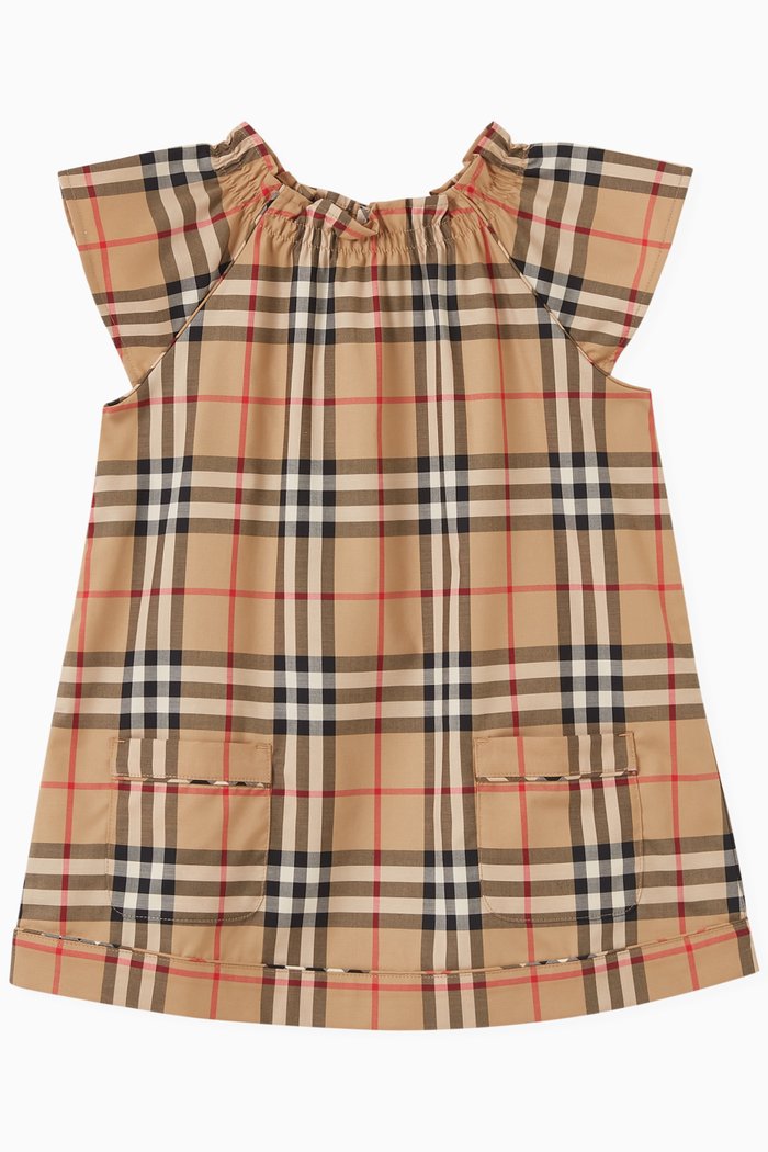 

Shea Check Print Dress with Bloomers in Cotton, Neutral