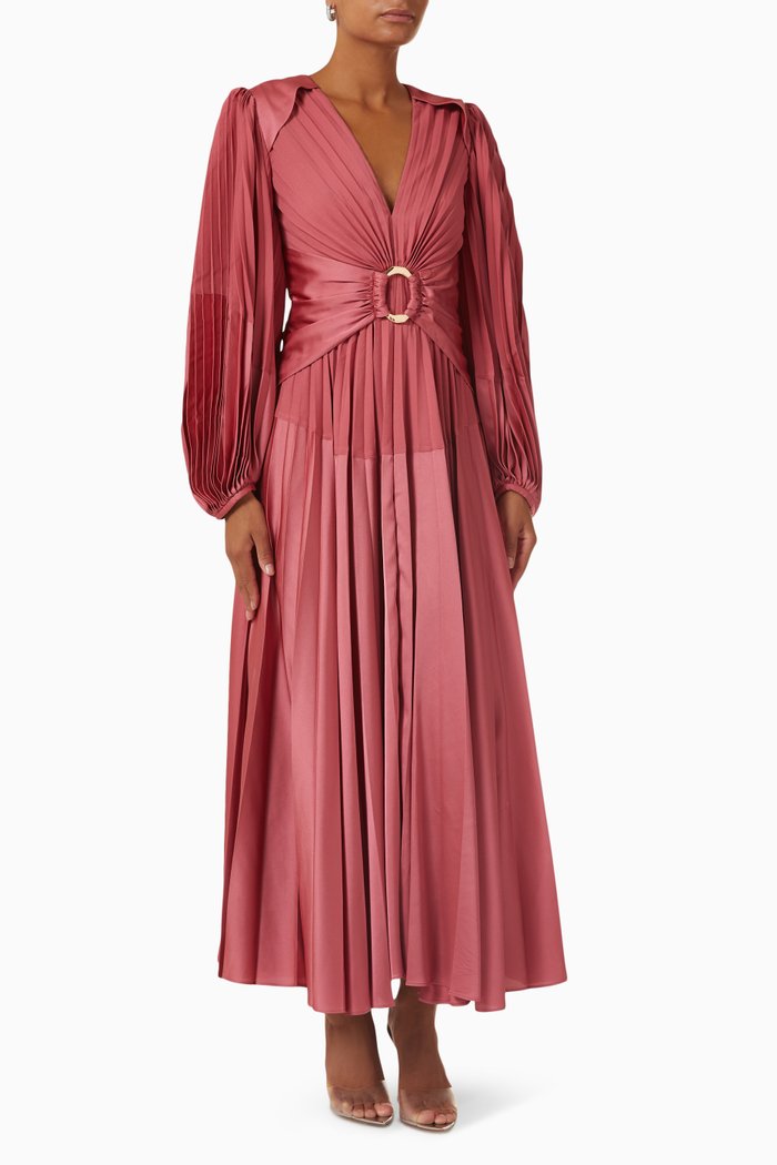 

Oakfield Pleated Maxi Dress, Pink