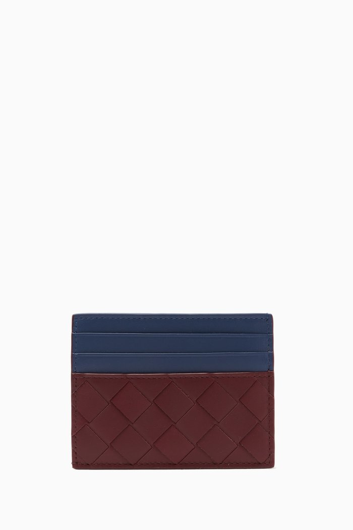 

Card Case in Intrecciato Calfskin, Burgundy