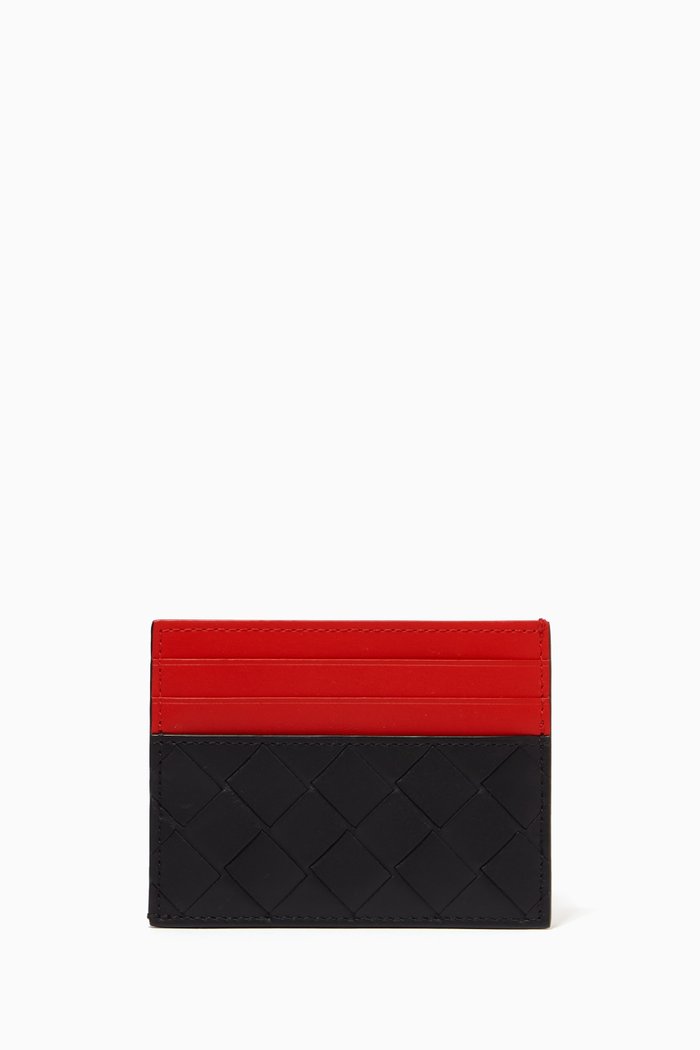 

Card Case in Intrecciato Calfskin, Black