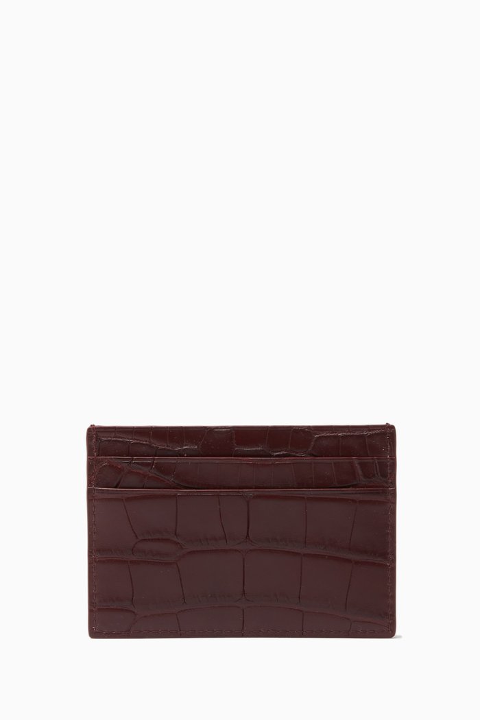 

Card Case in Alligator Leather, Burgundy