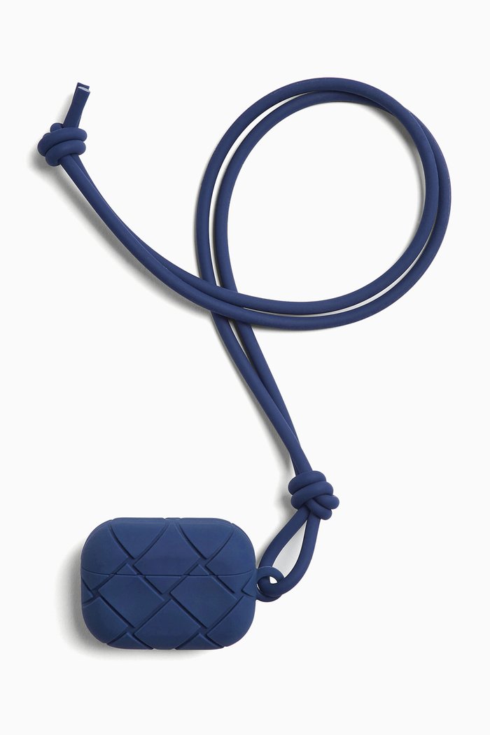 

AirPods Pro Case in Intrecciato Rubber, Blue