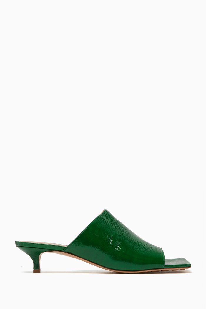 

Stretch Kitten Heels in Lambskin, Green