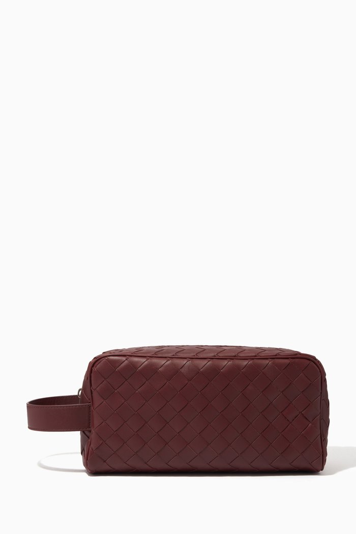 

Travel Pouch in Intrecciato Nappa, Burgundy