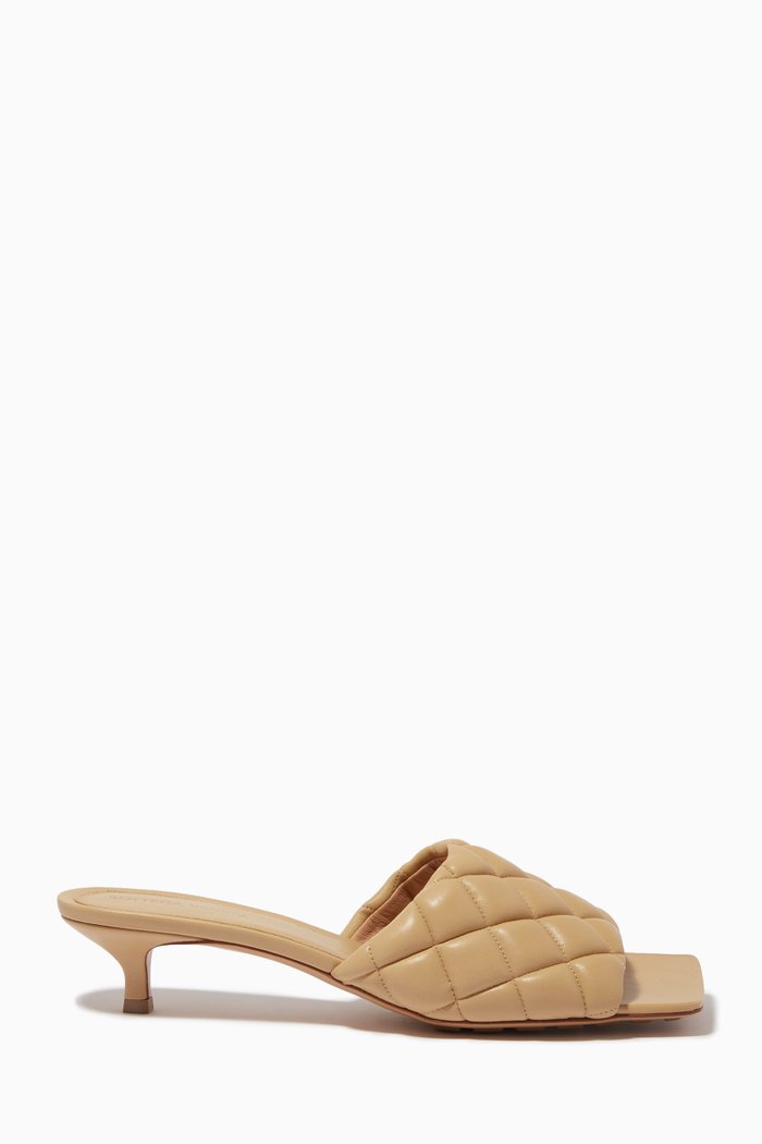 

Padded Mule in Quilted Leather, Neutral