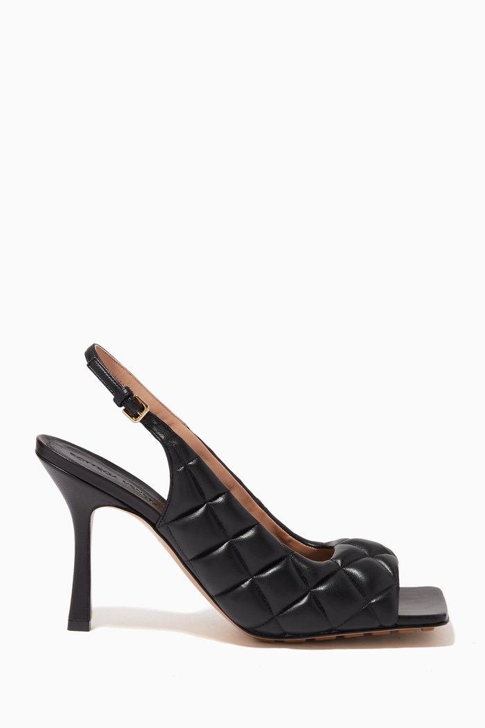 

Padded Sandals in Quilted Leather, Black