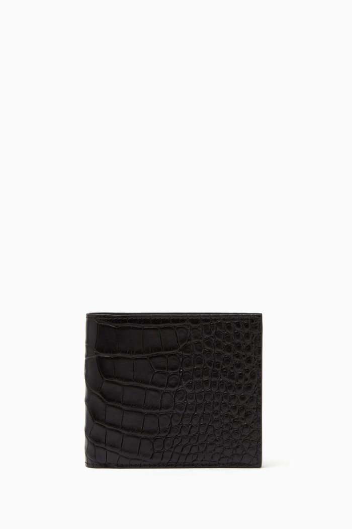 

Bi-fold Wallet in Alligator Leather, Black