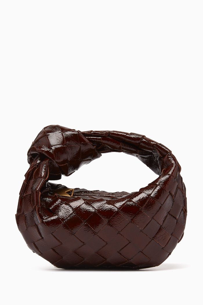 

Candy Jodie Top Handle Bag in Intrecciato Leather, Burgundy