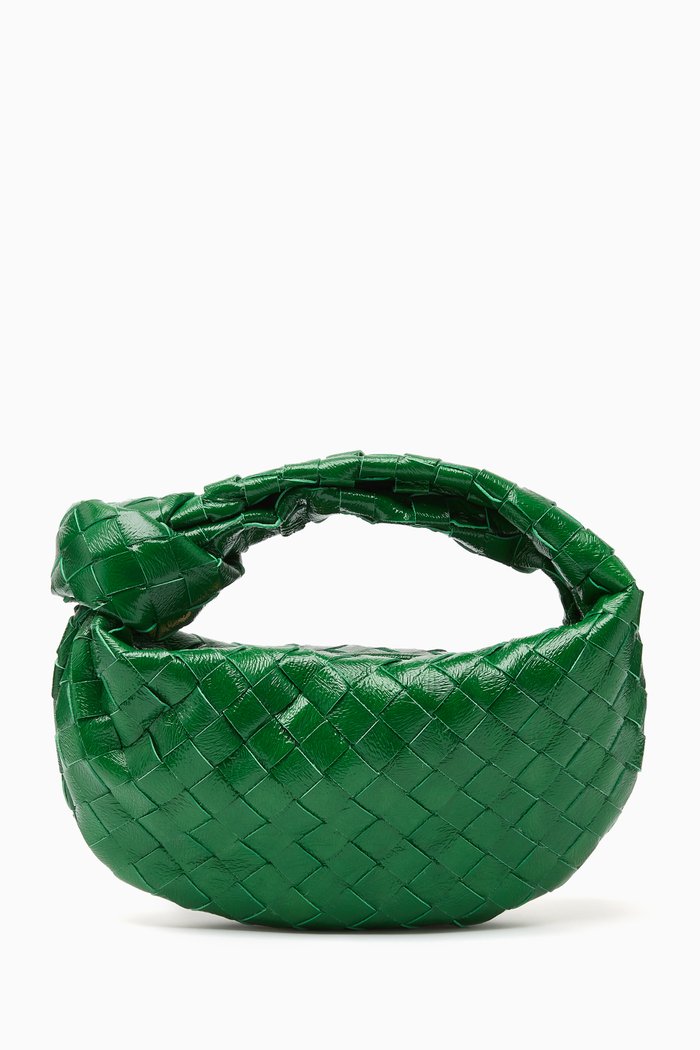 

Mini Jodie Bag in Intrecciato Glazed Leather, Green