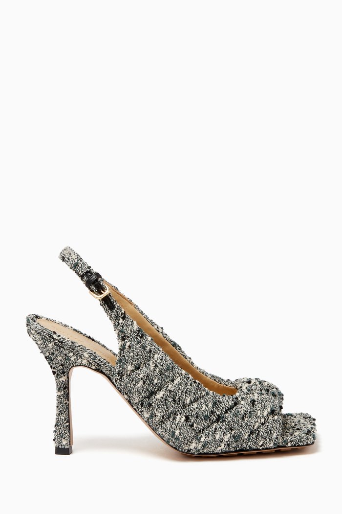 

Padded Slingback 90 Sandals in Cotton Bouclé, Green