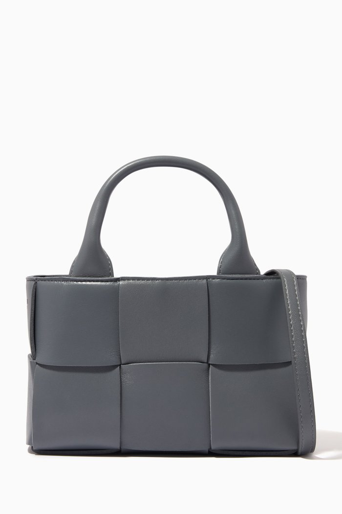 

Candy Arco Tote Bag in Intrecciato Leather, Grey