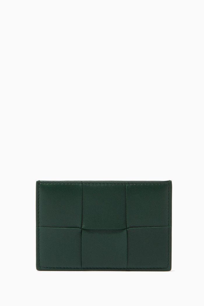 Card Case in Intrecciato Nappa, Green
