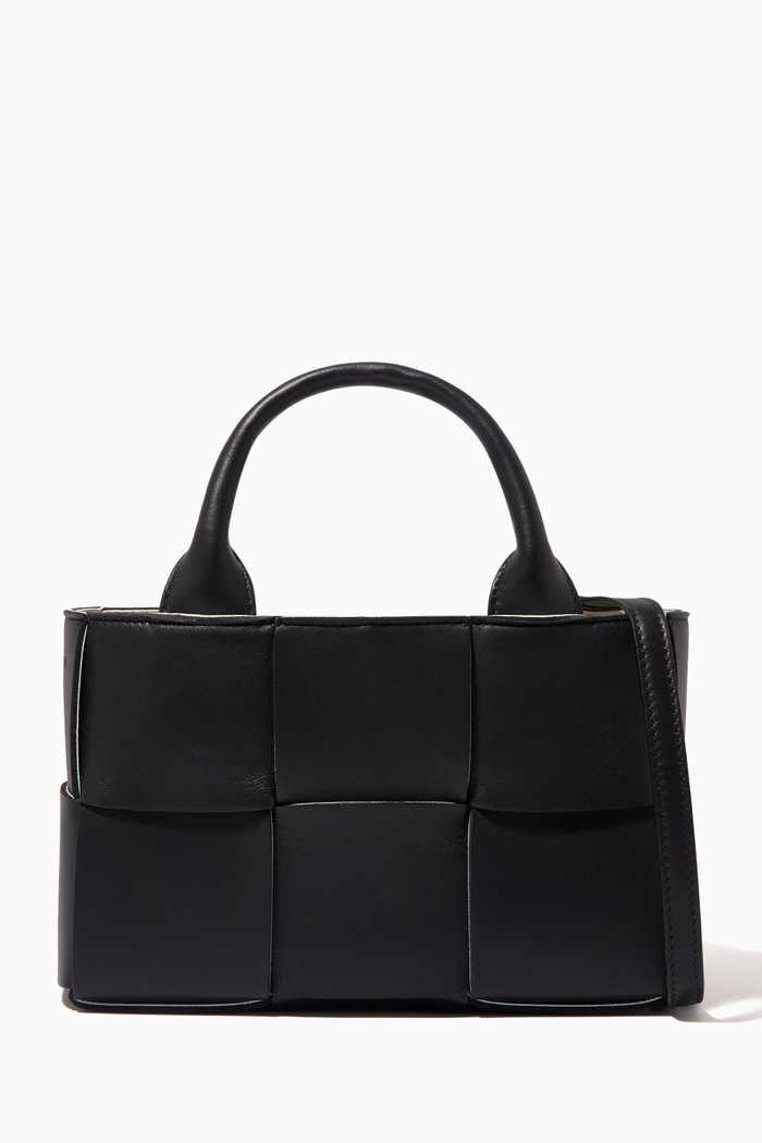 

Candy Arco Tote Bag in Intrecciato Leather, Black