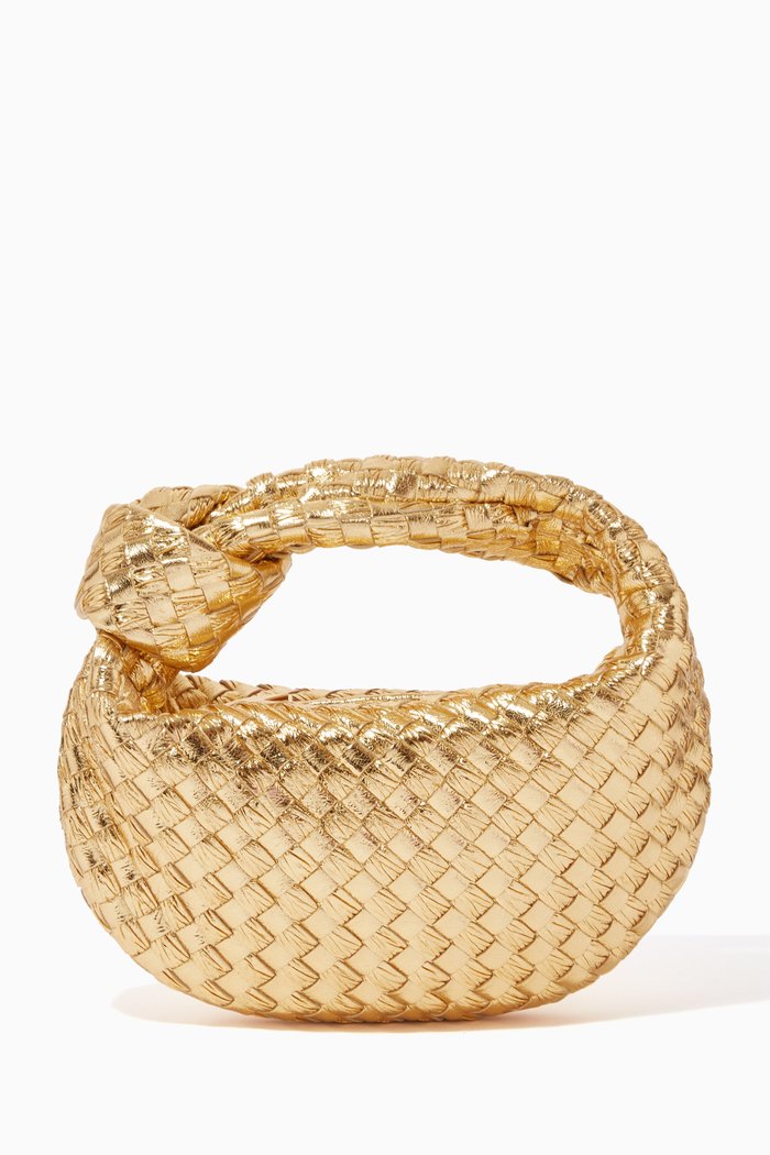 

Mini Jodie Bag in Intrecciato Metallic Nappa, Gold