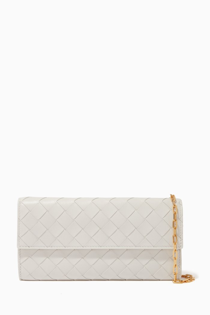 

Wallet on Chain in Intrecciato Nappa, White
