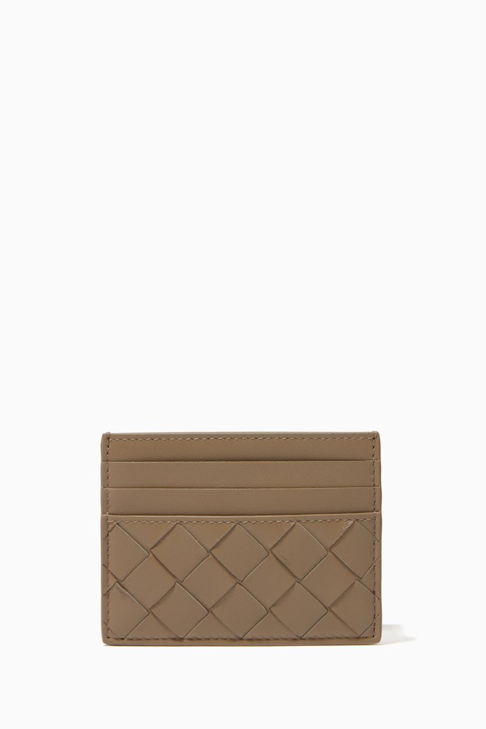 

Card Holder in Intrecciato Nappa, Grey