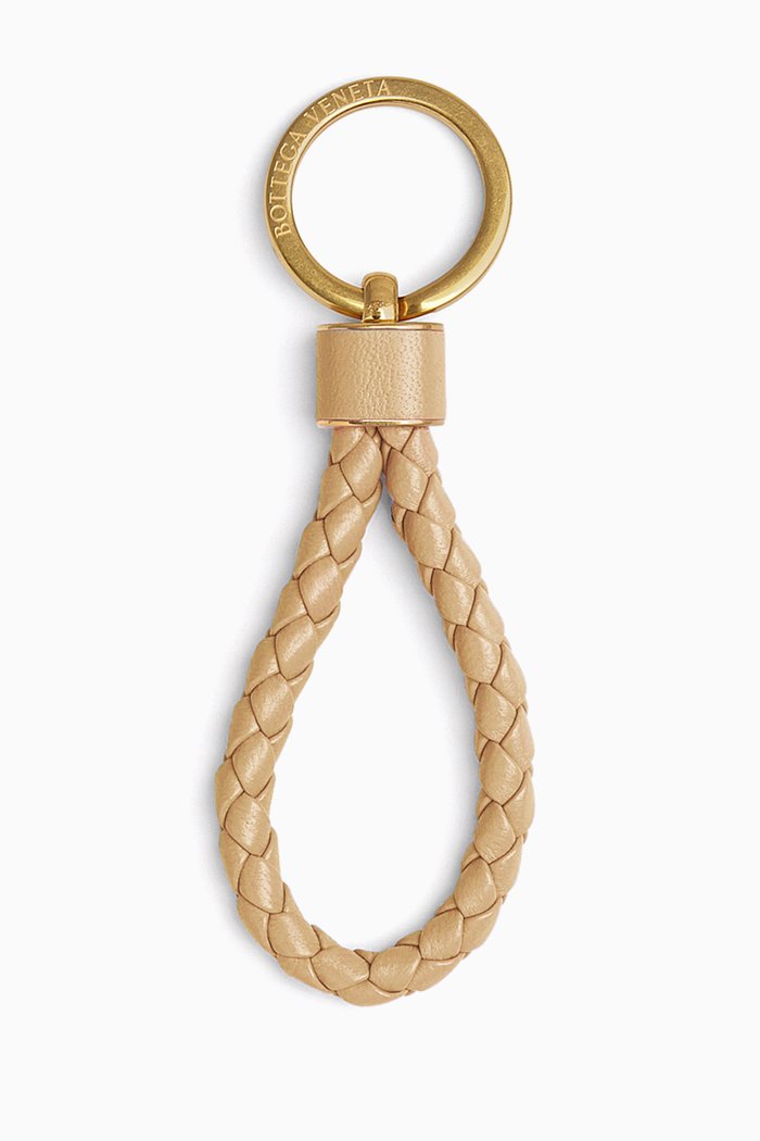 

Key Ring in Intreccio Lambskin, Neutral