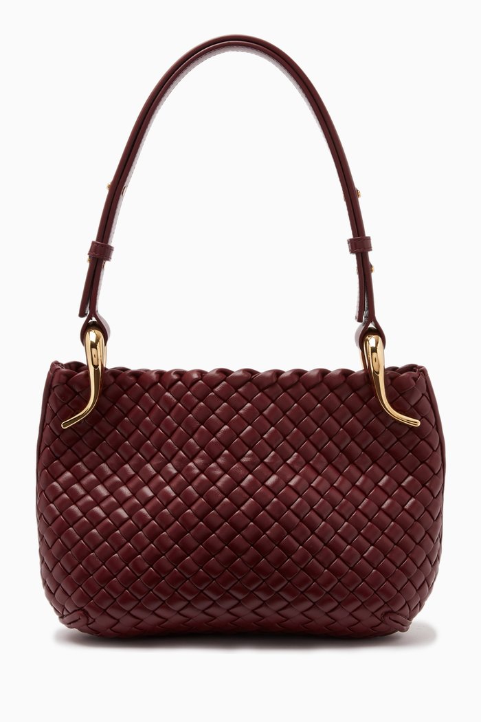 

Small Swing Bag in Padded Intrecciato Leather, Burgundy