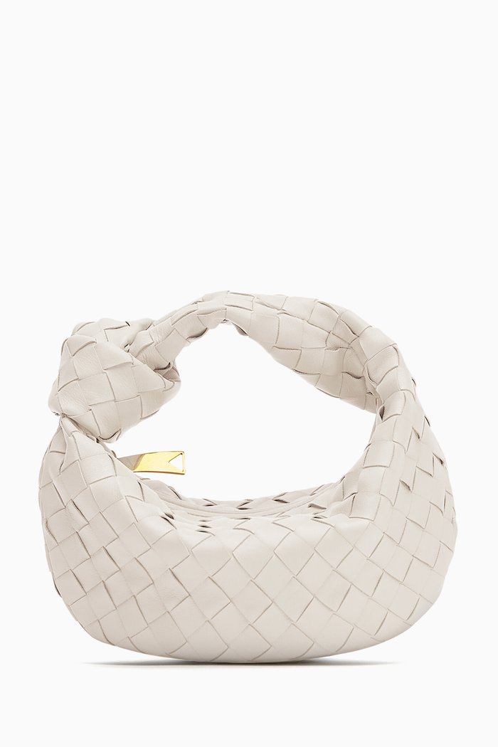 

Candy Jodie Top-handle Bag in Intrecciato Leather, White