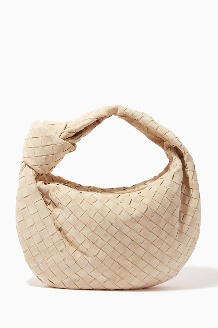 

Teen Jodie Top-handle Bag in Intrecciato Leather, Neutral