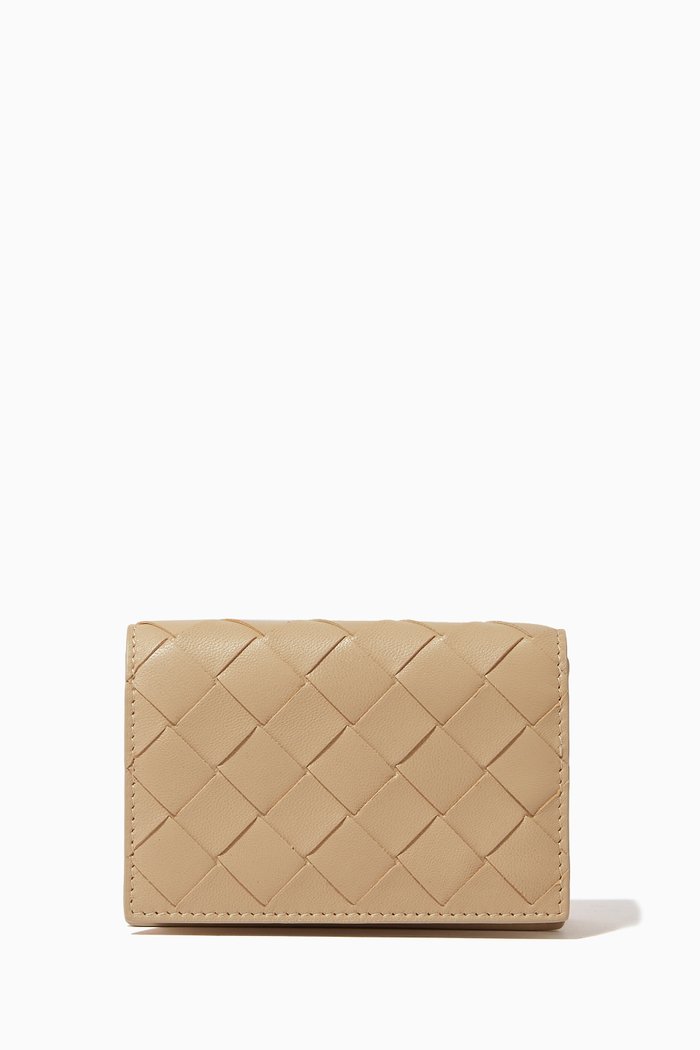 Card Case in Intrecciato Nappa, Neutral