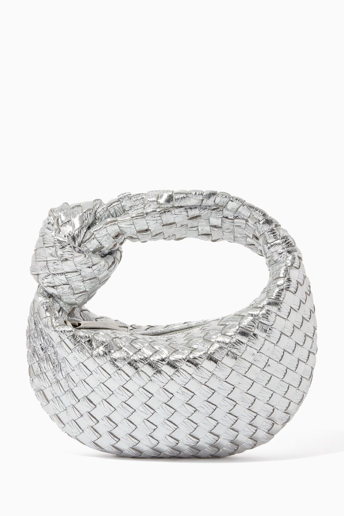 

Mini Jodie Bag in Intrecciato Metallic Nappa, Silver
