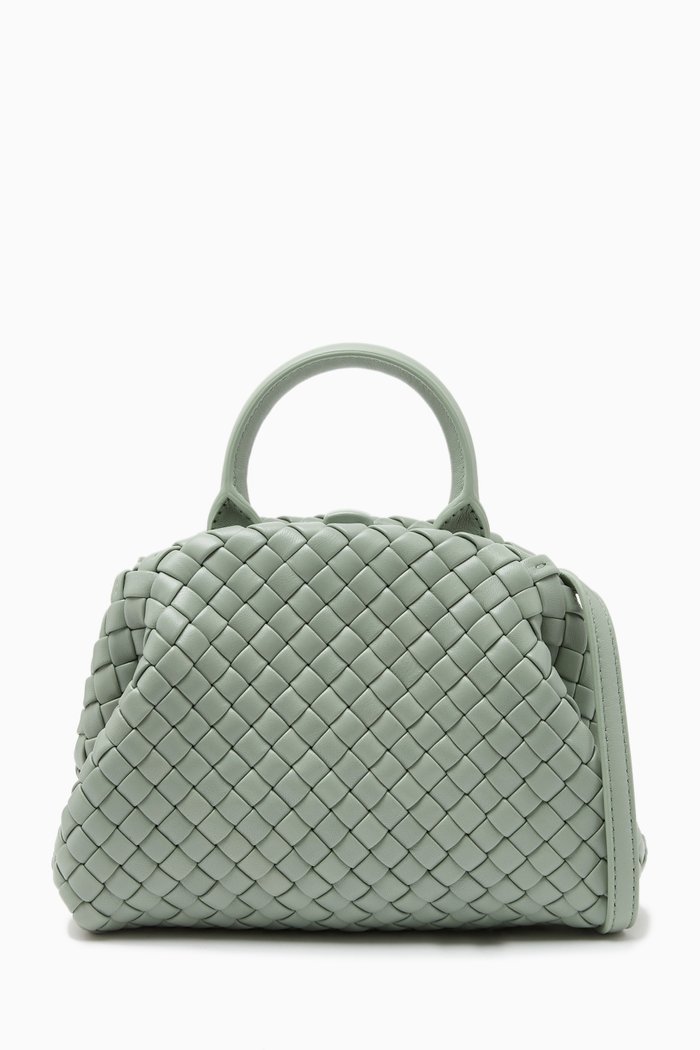 

Mini Handle Crossbody Bag in Intrecciato Nappa, Green