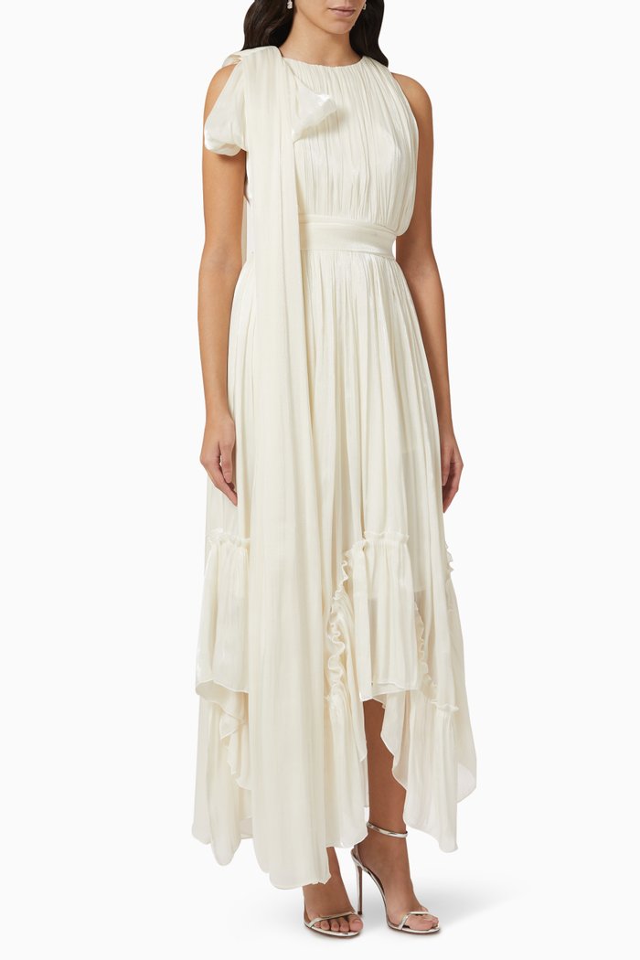 Belted Maxi Dress, White