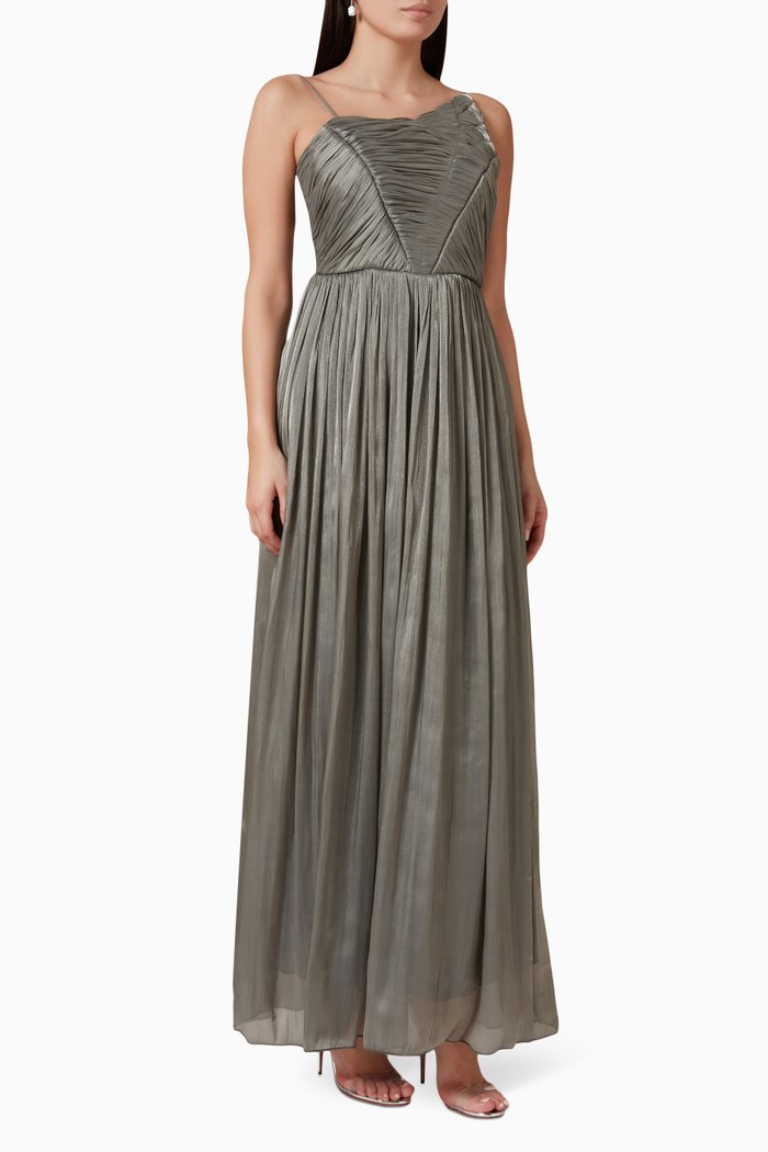 

Gathered Maxi Dress, Green