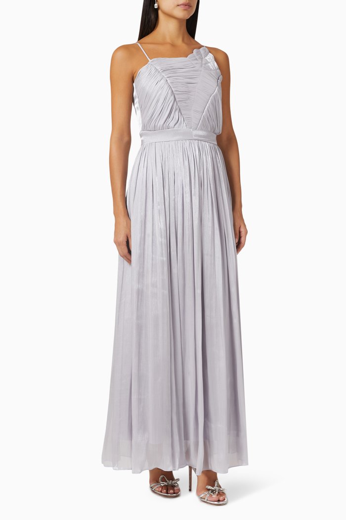 

Gathered Maxi Dress, Silver