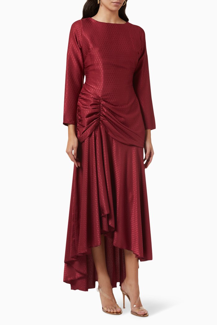 

Ruched Midi Dress, Purple