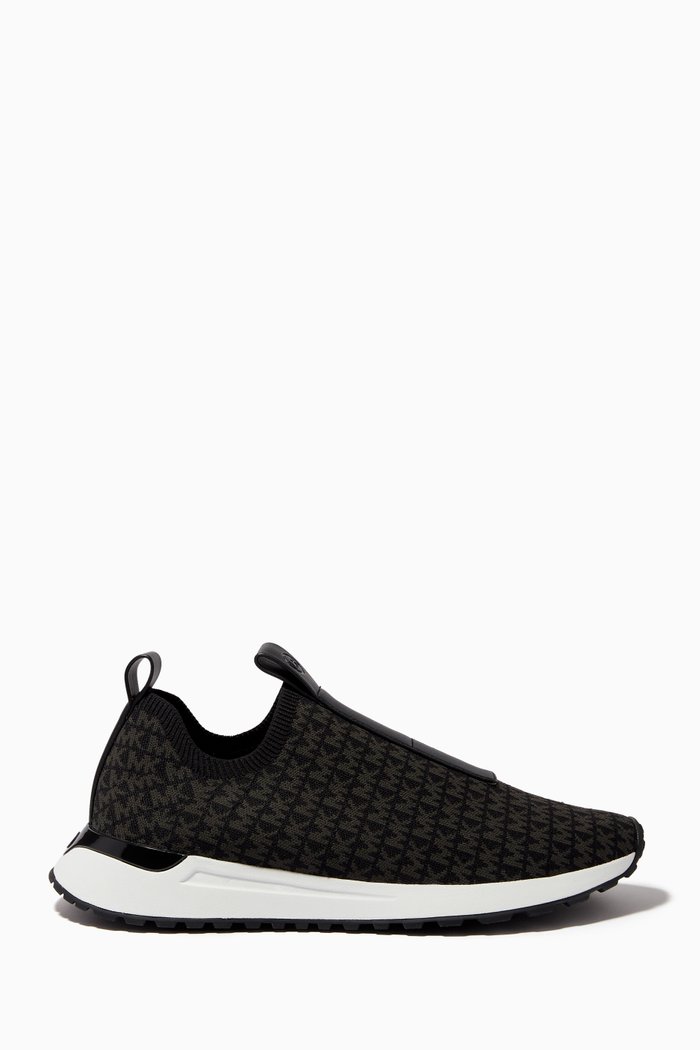 

Miles Slip-on Sneakers in Logo Jacquard Knit, Black