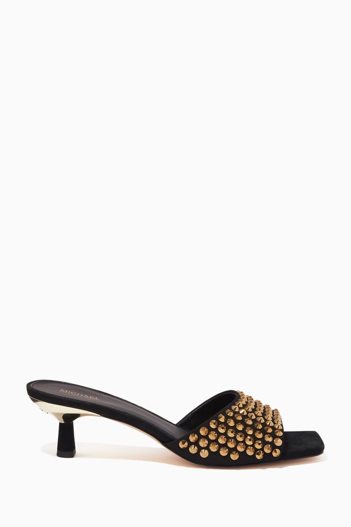 

Amal 50 Sandals in Crystal Faux Suede, Multicolour